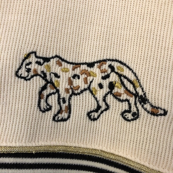 Adolfo Sport Navy/Cream Zebra/Leopard Cardigan - Picture 6 of 7